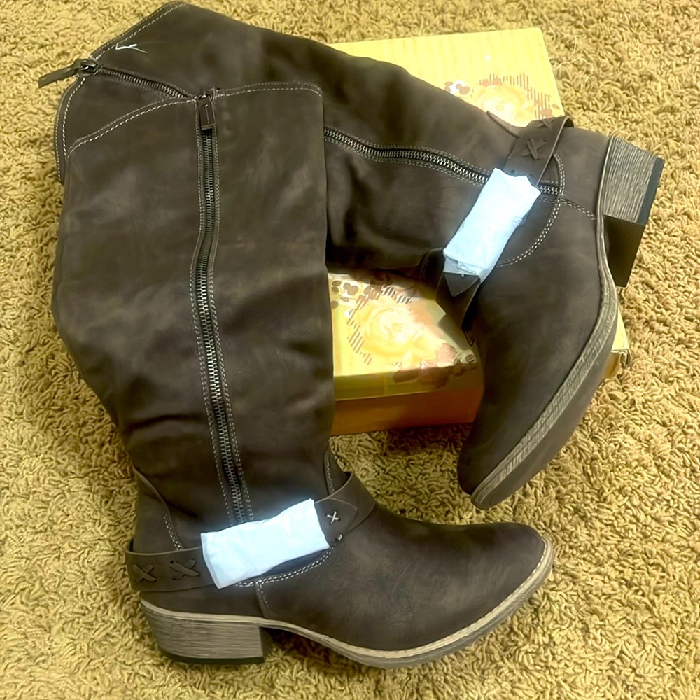 👢 👖🤎Leather western look boot